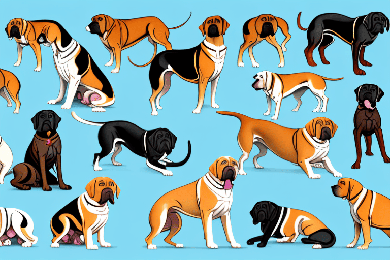 Various types of boerboel dogs in different poses