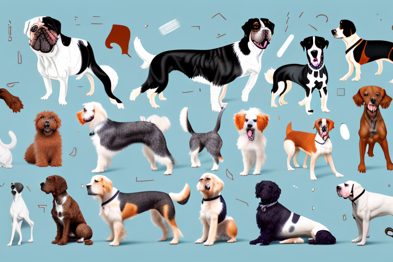 Several different breeds of dogs