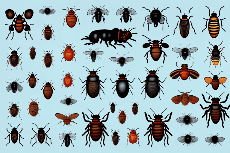 Various types of bugs such as fleas