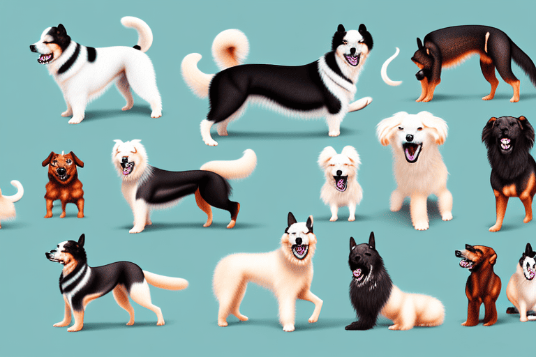 Several different breeds of chinese dogs