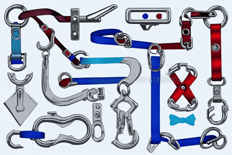 Various types of dog leash clips