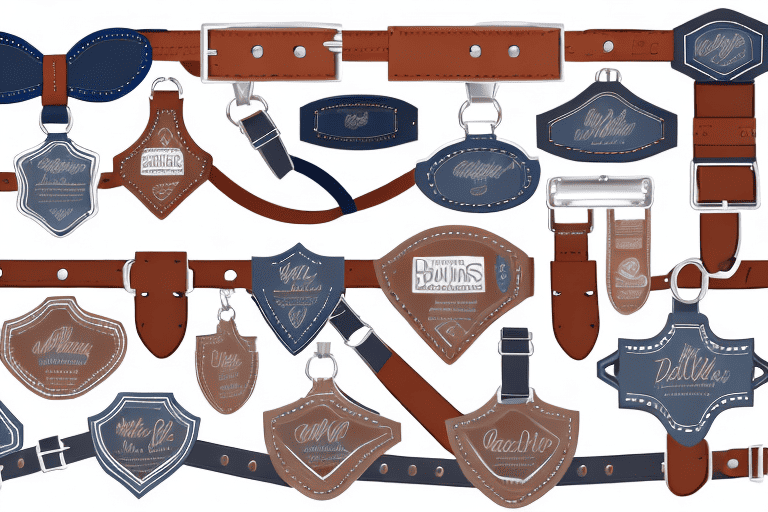 Various types of dog collars and harnesses