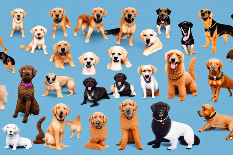 Several different common breeds of dogs