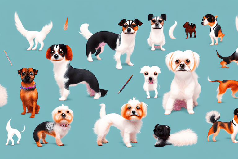 Several different breeds of small dogs