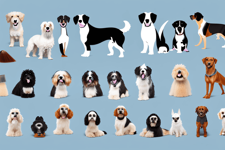 Several different breeds of dogs