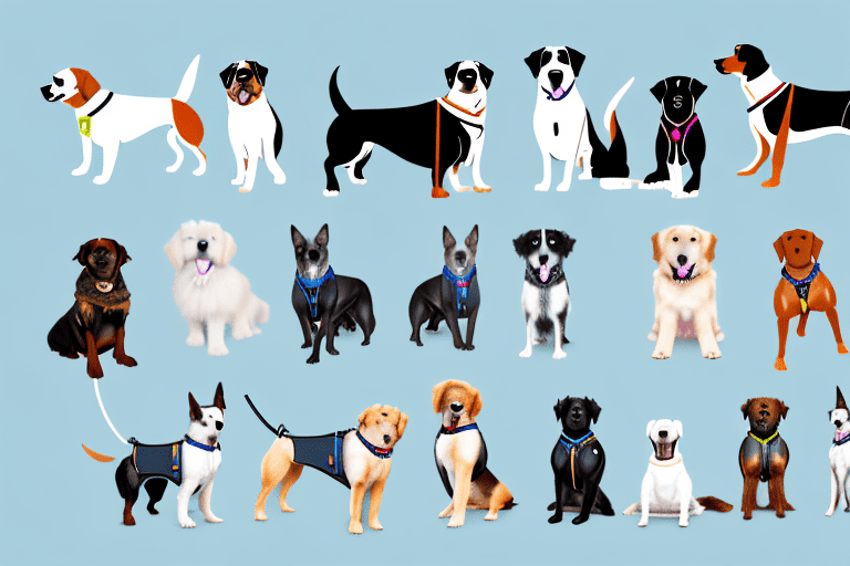 Various breeds of dogs