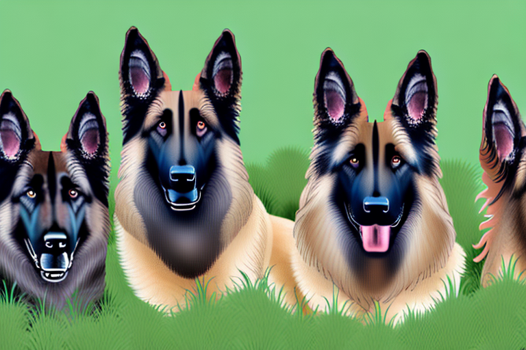 Four distinct belgian shepherd dogs - the tervuren