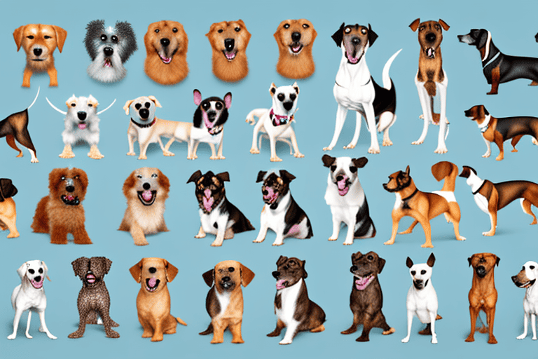 Various types of dogs from different breed categories