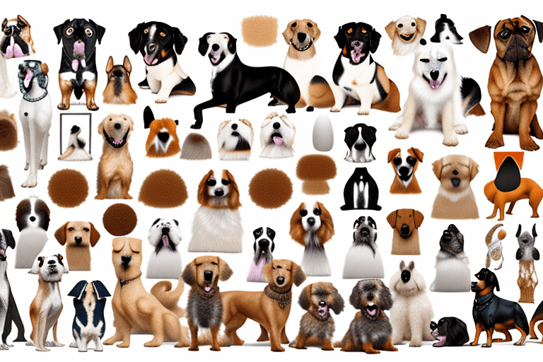 Various types of dogs from different breeds