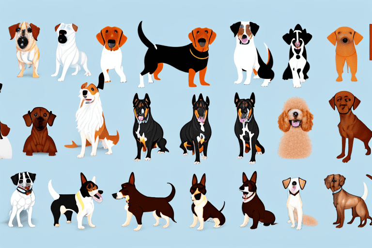 Various dog breeds in a range of sizes