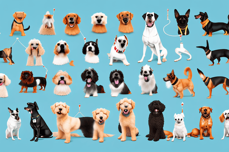 Various dog breeds of different sizes and shapes