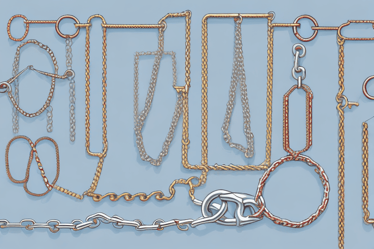 Several different types of dog chains