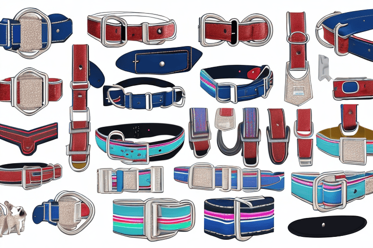 Various types of dog collar closures such as buckles