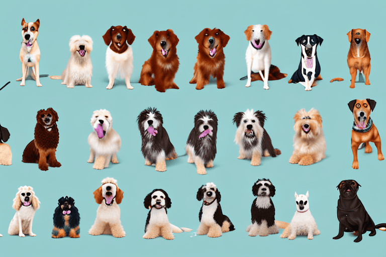 Different breeds of dogs in various positions that suggest coughing