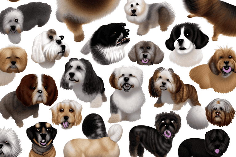 Several different breeds of dogs