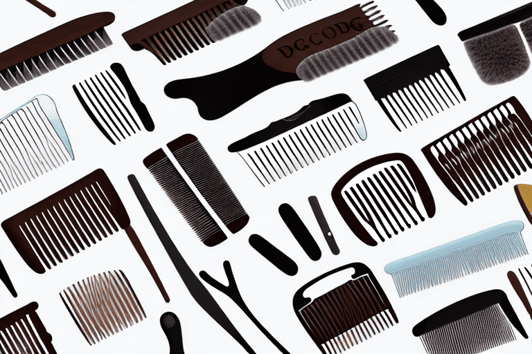 Various types of dog grooming combs