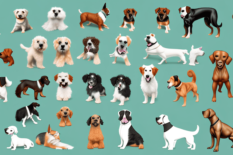 Various breeds of dogs