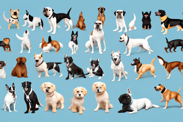 Several different types of dogs