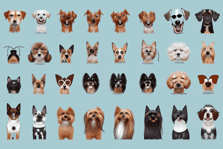 Various dog breeds with different types of insects