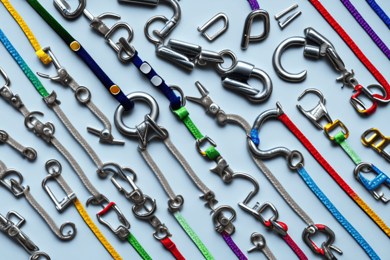 Various types of dog leash clips