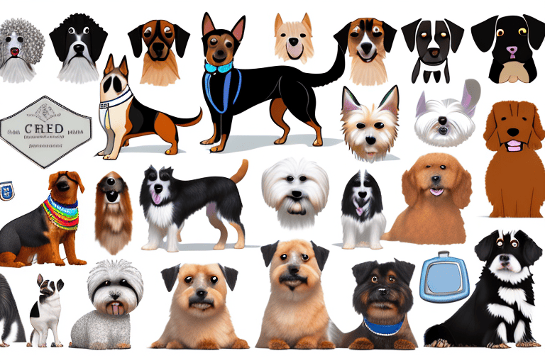 A variety of dogs of different breeds