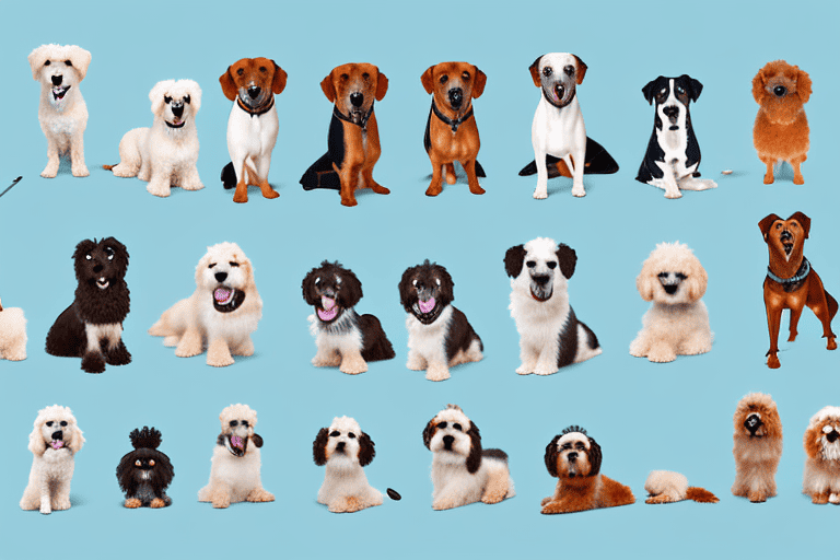 Several different breeds of dogs