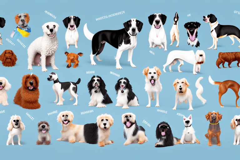 Several different breeds of dogs