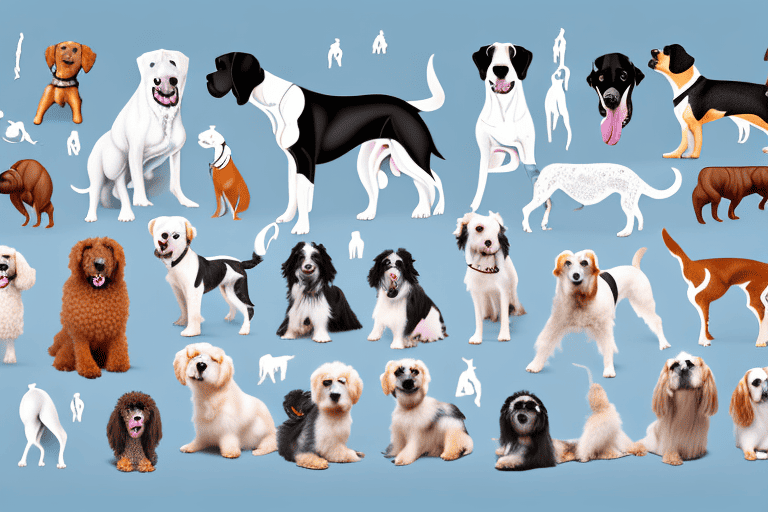 Several different breeds of dogs