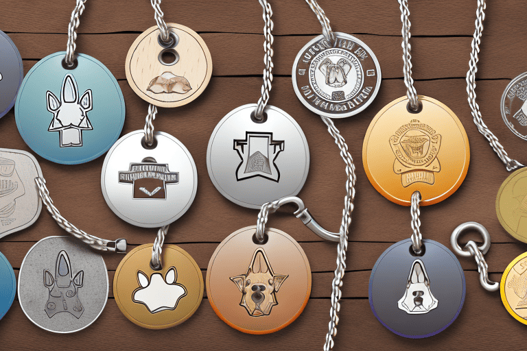 Various types of dog tags