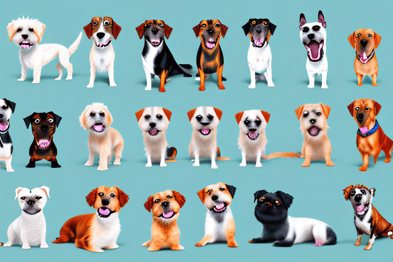 Several different types of dog terriers in various poses