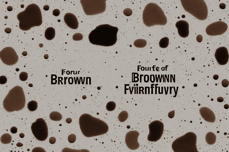 Four different types of brown dog vomit