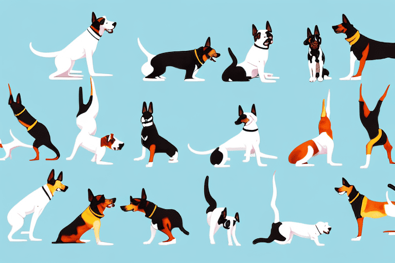 Various dogs in different yoga poses