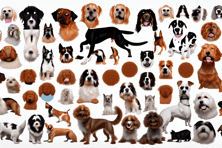 A diverse range of 94 different dog breeds