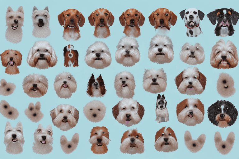 A variety of different dog breeds from small to large