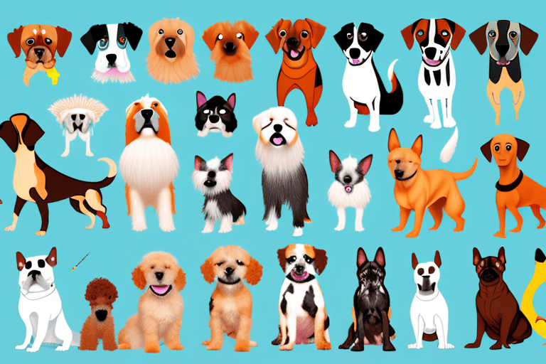 Various dog breeds of different sizes and shapes