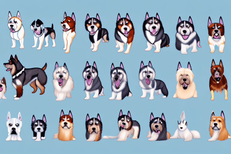 A variety of different dog breeds