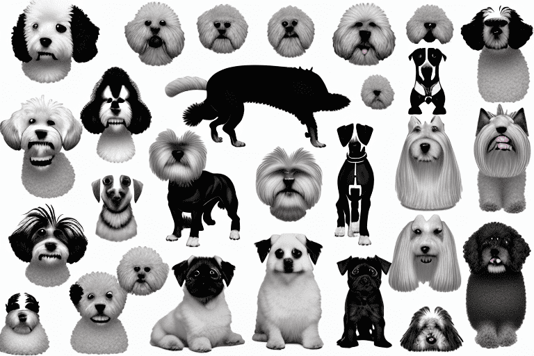 Various breeds of dogs