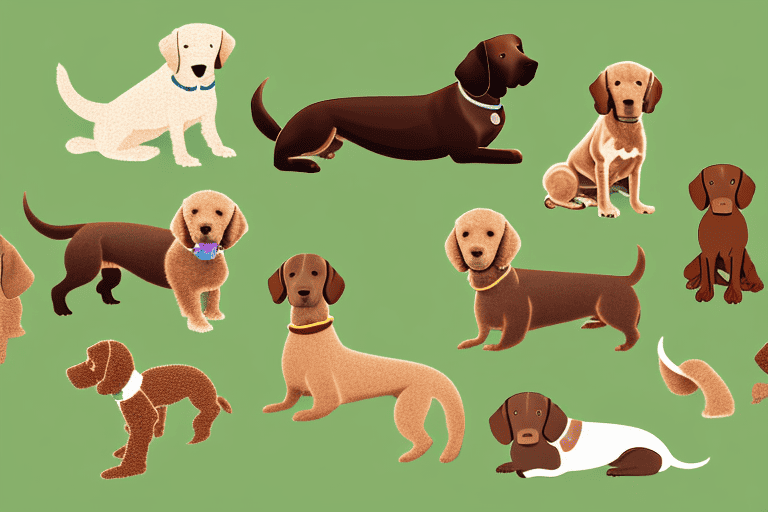 Several different types of brown dogs