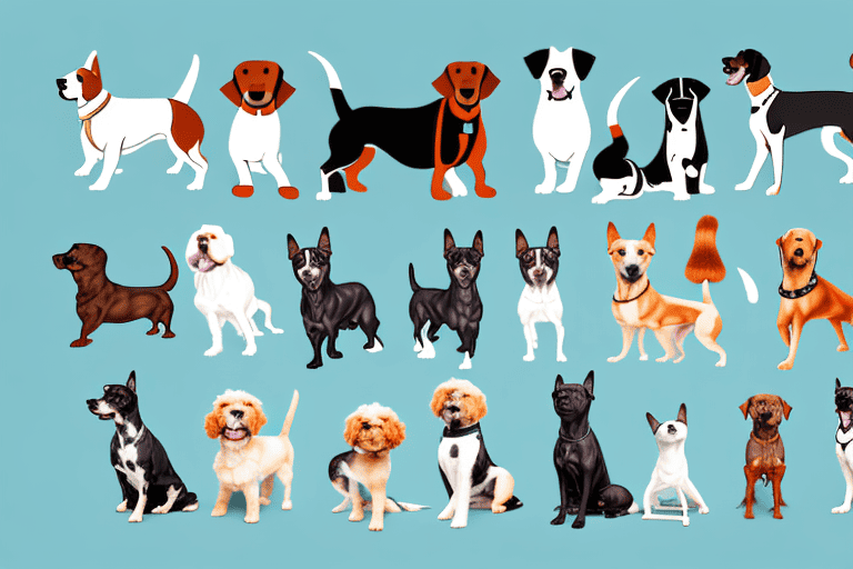 Several diverse dog breeds