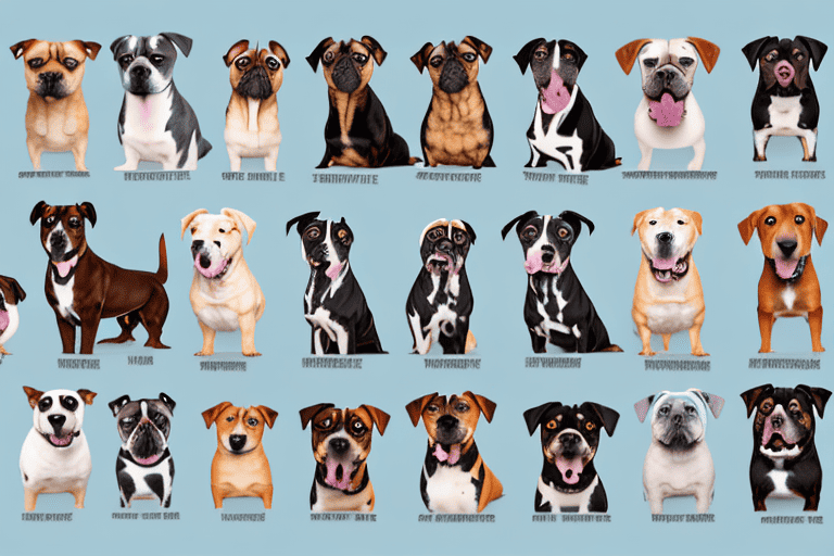 Several different dog breeds that are similar to pit bulls