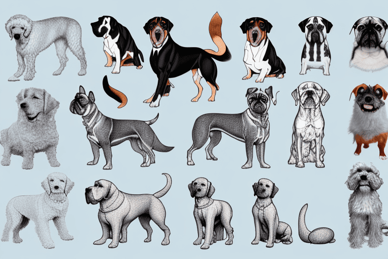 A variety of medium to large dog breeds