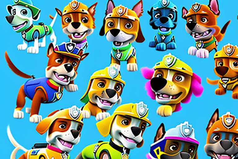 Various dogs from paw patrol