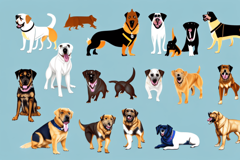 Various breeds of dogs