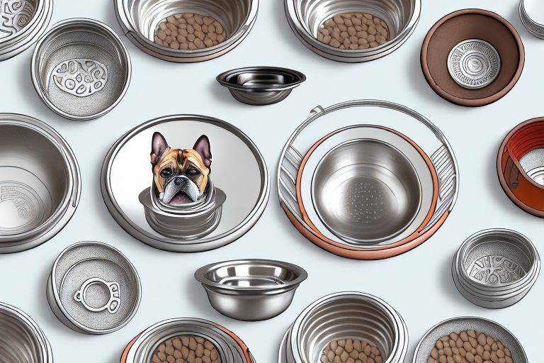 Different types of dog bowls made from various materials such as ceramic