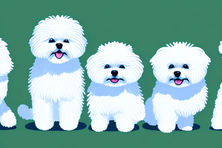 Several different types of small white fluffy dogs