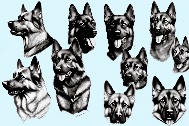 Four different breeds of dogs that closely resemble german shepherds