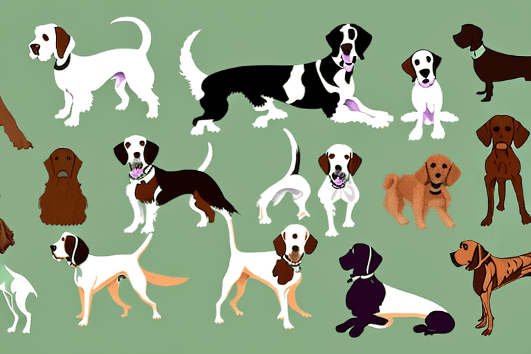 Several different breeds of dogs