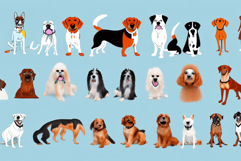 A variety of different dog breeds