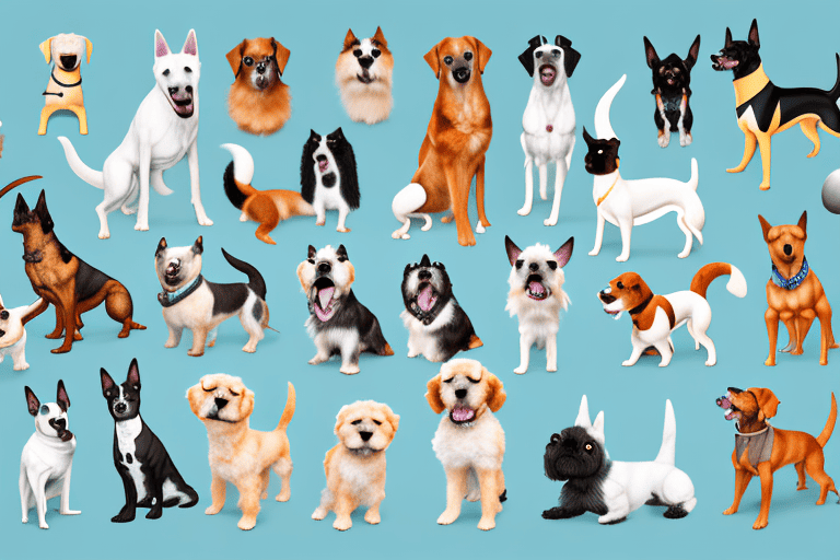 Several different types of dogs