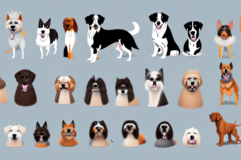 Various breeds of dogs